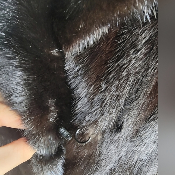 Vintage Black/Brown Mink Long Jacket - Picture 14 of 16